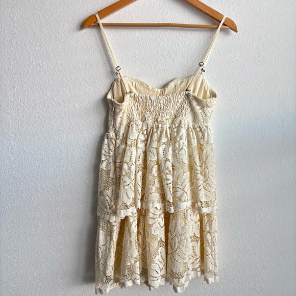 Anthropologie Maeve Ivory Cream Lace Dress Removable Straps to Strapless Boho S - Picture 8 of 12